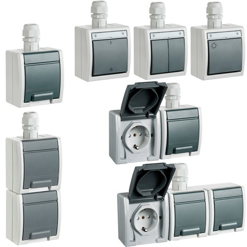 Schalter steckdose ip65 schuko - schalter,