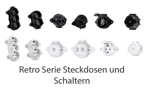 Aufputz vintage steckdose - steckdose, rund