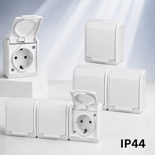 Aufputz steckdose ip44 - steckdose,